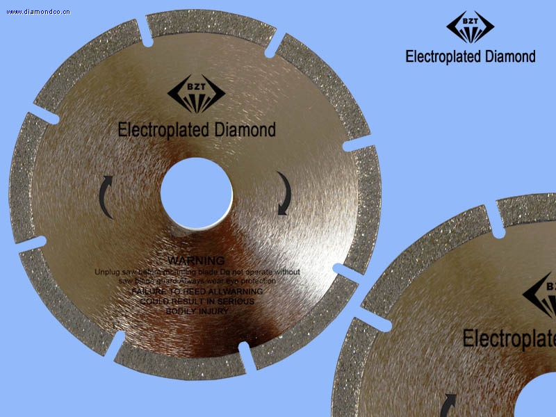 Electroplated diamond cutting blade