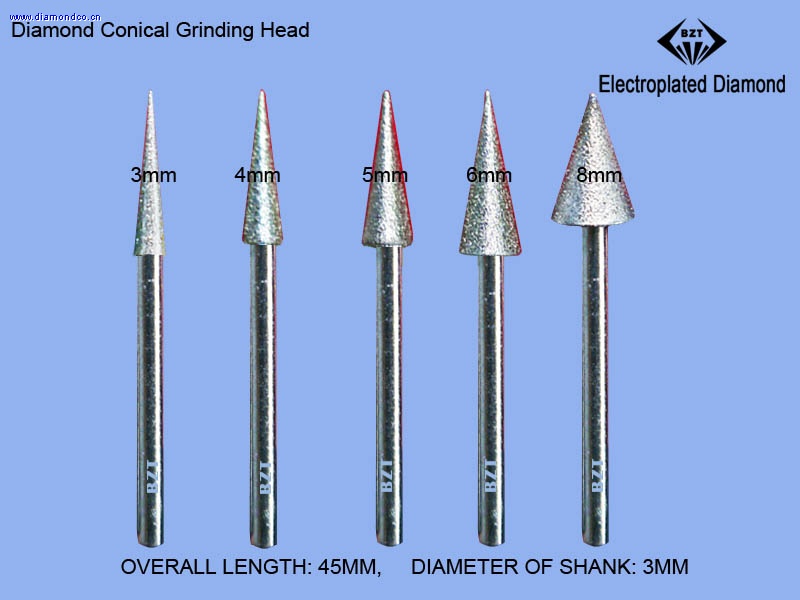 电镀金刚石锥形小磨头