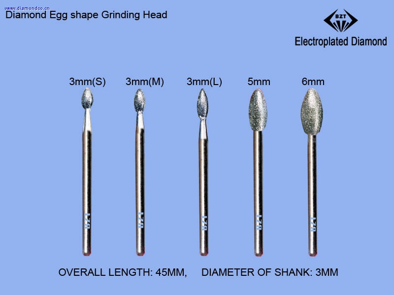 电镀金刚石椭圆形小磨头